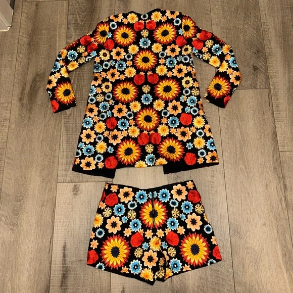 Alice + Olivia Rory Embroidered Long Jacket and Sherri Floral Embroidered Shorts - Picture 7 of 13